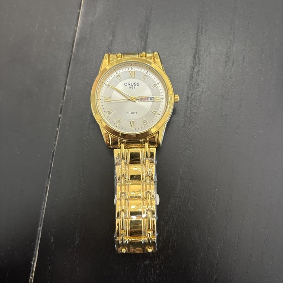 Oruss Jewelry - Oruss Men Wrist Gold Watch Brand New